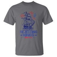 Rejecting Kings Since 1776 T Shirt Vintage Patriotic Ship 4th Of July Fireworks - Wonder Print Shop