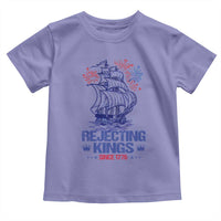 Rejecting Kings Since 1776 Toddler T Shirt Vintage Patriotic Ship 4th Of July Fireworks - Wonder Print Shop