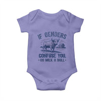 If Genders Confuse You Go Milk a Bull Baby Onesie Sarcastic Country Humor - Wonder Print Shop