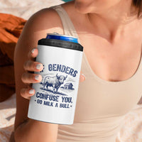 If Genders Confuse You Go Milk a Bull 4 in 1 Can Cooler Tumbler Sarcastic Country Humor - Wonder Print Shop