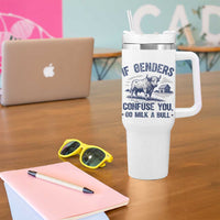 If Genders Confuse You Go Milk a Bull Tumbler With Handle Sarcastic Country Humor - Wonder Print Shop