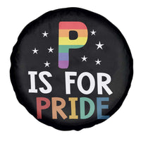 P is for Pride Spare Tire Cover Funny Rainbow Alphabet Celebrating LGBTQ+ Identity - Wonder Print Shop
