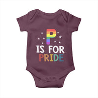 P is for Pride Baby Onesie Funny Rainbow Alphabet Celebrating LGBTQ+ Identity - Wonder Print Shop