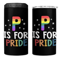 P is for Pride 4 in 1 Can Cooler Tumbler Funny Rainbow Alphabet Celebrating LGBTQ+ Identity - Wonder Print Shop
