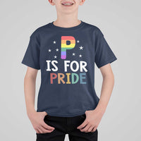 P is for Pride T Shirt For Kid Funny Rainbow Alphabet Celebrating LGBTQ+ Identity - Wonder Print Shop
