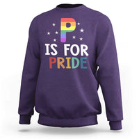 P is for Pride Sweatshirt Funny Rainbow Alphabet Celebrating LGBTQ+ Identity - Wonder Print Shop