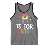 P is for Pride Tank Top Funny Rainbow Alphabet Celebrating LGBTQ+ Identity - Wonder Print Shop