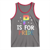 P is for Pride Tank Top Funny Rainbow Alphabet Celebrating LGBTQ+ Identity - Wonder Print Shop