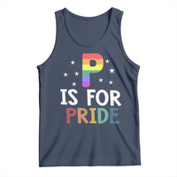 P is for Pride Tank Top Funny Rainbow Alphabet Celebrating LGBTQ+ Identity - Wonder Print Shop