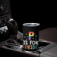 P is for Pride Tumbler Cup Funny Rainbow Alphabet Celebrating LGBTQ+ Identity - Wonder Print Shop