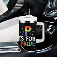 P is for Pride Tumbler With Handle Funny Rainbow Alphabet Celebrating LGBTQ+ Identity - Wonder Print Shop