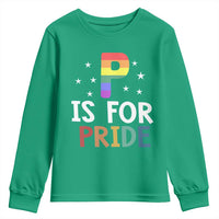 P is for Pride Youth Sweatshirt Funny Rainbow Alphabet Celebrating LGBTQ+ Identity - Wonder Print Shop