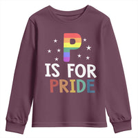 P is for Pride Youth Sweatshirt Funny Rainbow Alphabet Celebrating LGBTQ+ Identity - Wonder Print Shop