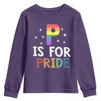 P is for Pride Youth Sweatshirt Funny Rainbow Alphabet Celebrating LGBTQ+ Identity - Wonder Print Shop