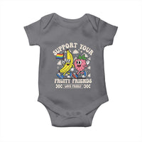 Support Your Fruity Friends Baby Onesie Retro Cute Banana and Berry LGBT Pride Support - Wonder Print Shop
