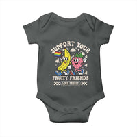 Support Your Fruity Friends Baby Onesie Retro Cute Banana and Berry LGBT Pride Support - Wonder Print Shop