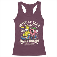 Support Your Fruity Friends Racerback Tank Top Retro Cute Banana and Berry LGBT Pride Support - Wonder Print Shop