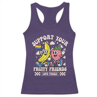 Support Your Fruity Friends Racerback Tank Top Retro Cute Banana and Berry LGBT Pride Support - Wonder Print Shop