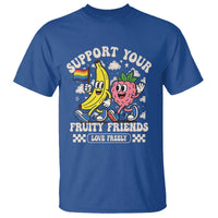 Support Your Fruity Friends T Shirt Retro Cute Banana and Berry LGBT Pride Support - Wonder Print Shop