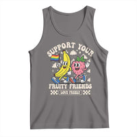 Support Your Fruity Friends Tank Top Retro Cute Banana and Berry LGBT Pride Support - Wonder Print Shop