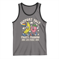 Support Your Fruity Friends Tank Top Retro Cute Banana and Berry LGBT Pride Support - Wonder Print Shop