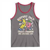Support Your Fruity Friends Tank Top Retro Cute Banana and Berry LGBT Pride Support - Wonder Print Shop
