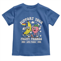 Support Your Fruity Friends Toddler T Shirt Retro Cute Banana and Berry LGBT Pride Support - Wonder Print Shop