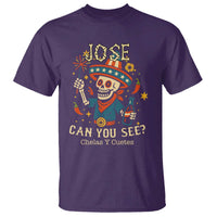 Jose Can You See T Shirt Funny Chelas y Cuetes 4th of July Latino Skeleton Fiesta - Wonder Print Shop