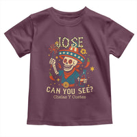 Jose Can You See Toddler T Shirt Funny Chelas y Cuetes 4th of July Latino Skeleton Fiesta - Wonder Print Shop