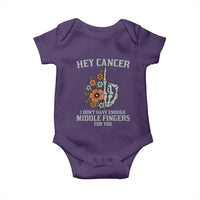 Anti Cancer Skeleton Middle Finger Baby Onesie Floral Fck Cancer - Wonder Print Shop
