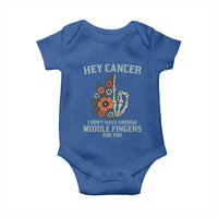 Anti Cancer Skeleton Middle Finger Baby Onesie Floral Fck Cancer - Wonder Print Shop