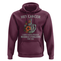 Anti Cancer Skeleton Middle Finger Hoodie Floral Fck Cancer - Wonder Print Shop