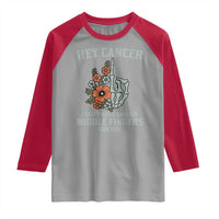 Anti Cancer Skeleton Middle Finger Raglan Shirt Floral Fck Cancer - Wonder Print Shop