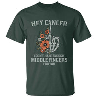 Anti Cancer Skeleton Middle Finger T Shirt Floral Fck Cancer - Wonder Print Shop