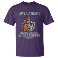 Anti Cancer Skeleton Middle Finger T Shirt Floral Fck Cancer - Wonder Print Shop