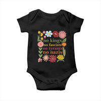 No Kings No Fascists No Tyrants No Nazis Baby Onesie Subtle Resist Retro Boho Floral - Wonder Print Shop