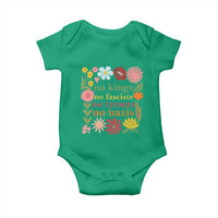 No Kings No Fascists No Tyrants No Nazis Baby Onesie Subtle Resist Retro Boho Floral - Wonder Print Shop