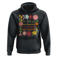 No Kings No Fascists No Tyrants No Nazis Hoodie Subtle Resist Retro Boho Floral - Wonder Print Shop