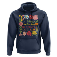 No Kings No Fascists No Tyrants No Nazis Hoodie Subtle Resist Retro Boho Floral - Wonder Print Shop