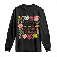 No Kings No Fascists No Tyrants No Nazis Long Sleeve Shirt Subtle Resist Retro Boho Floral - Wonder Print Shop