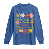 No Kings No Fascists No Tyrants No Nazis Long Sleeve Shirt Subtle Resist Retro Boho Floral - Wonder Print Shop