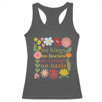 No Kings No Fascists No Tyrants No Nazis Racerback Tank Top Subtle Resist Retro Boho Floral - Wonder Print Shop