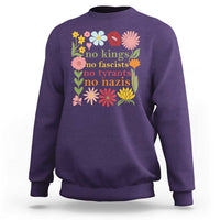 No Kings No Fascists No Tyrants No Nazis Sweatshirt Subtle Resist Retro Boho Floral - Wonder Print Shop