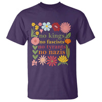 No Kings No Fascists No Tyrants No Nazis T Shirt Subtle Resist Retro Boho Floral - Wonder Print Shop