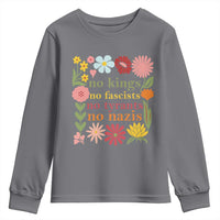 No Kings No Fascists No Tyrants No Nazis Youth Sweatshirt Subtle Resist Retro Boho Floral - Wonder Print Shop
