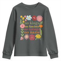 No Kings No Fascists No Tyrants No Nazis Youth Sweatshirt Subtle Resist Retro Boho Floral - Wonder Print Shop