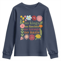 No Kings No Fascists No Tyrants No Nazis Youth Sweatshirt Subtle Resist Retro Boho Floral - Wonder Print Shop