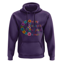 No Kings No Fascists No Tyrants No Nazis Hoodie Resist Retro Boho Floral Peace Sign - Wonder Print Shop