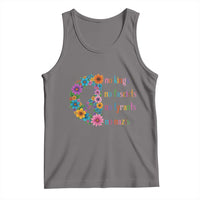 No Kings No Fascists No Tyrants No Nazis Tank Top Resist Retro Boho Floral Peace Sign - Wonder Print Shop