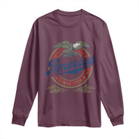 America Since 1776 Long Sleeve Shirt 4th of July Retro Vintage Patriotic Eagle Pride - Wonder Print Shop